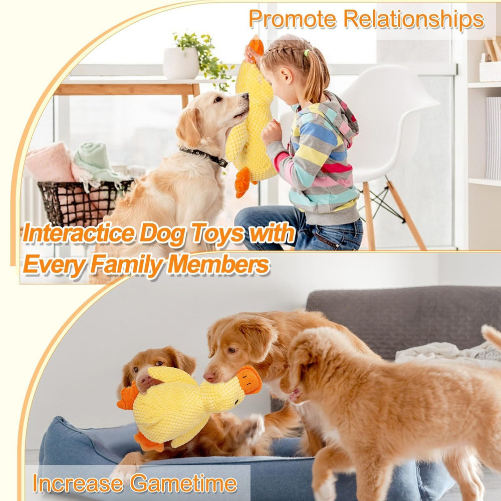 Duck Dog Toy as calming pillow provides comforting pressure during rest.
