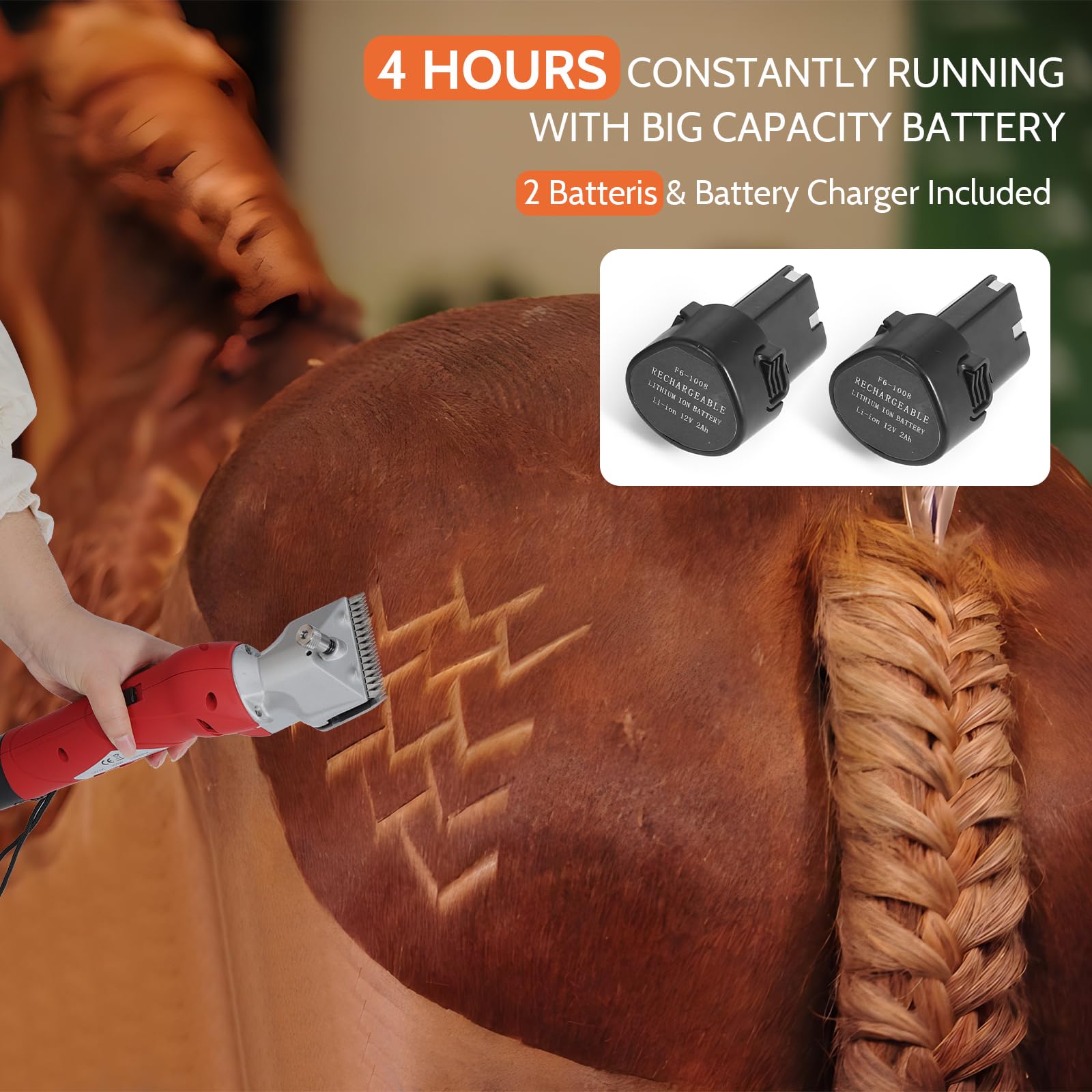 DUCKBOY cordless animal clipper ergonomic handle reducing hand fatigue during grooming.