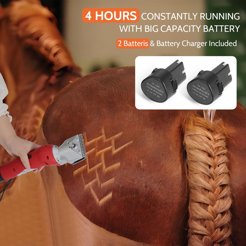 DUCKBOY cordless animal clipper ergonomic handle reducing hand fatigue during grooming.