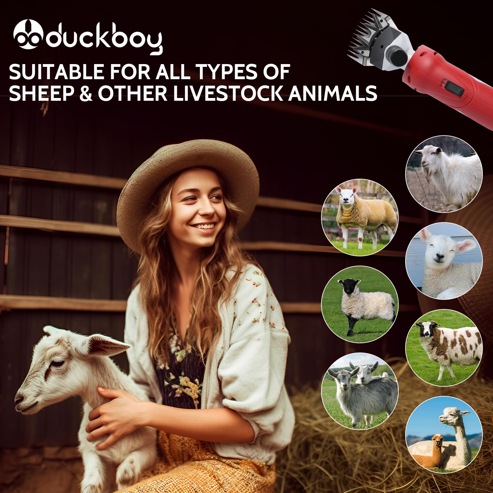 DUCKBOY cordless shears come with spare blades for extended maintenance.