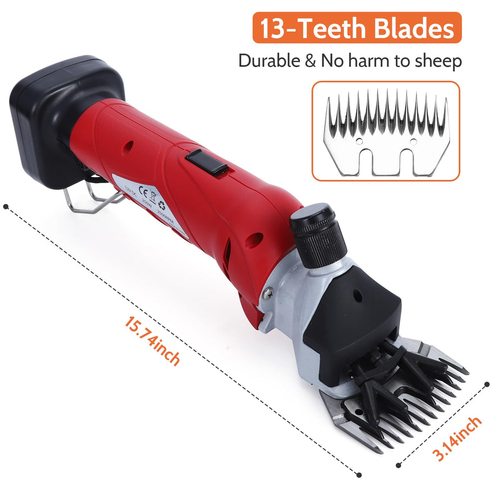 DUCKBOY cordless sheep shears adjustable blade tension for tailored grooming.