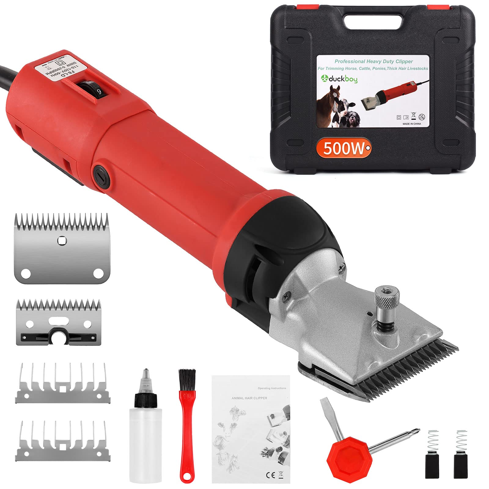 DUCKBOY heavy duty clippers with 500W motor for efficient livestock grooming
