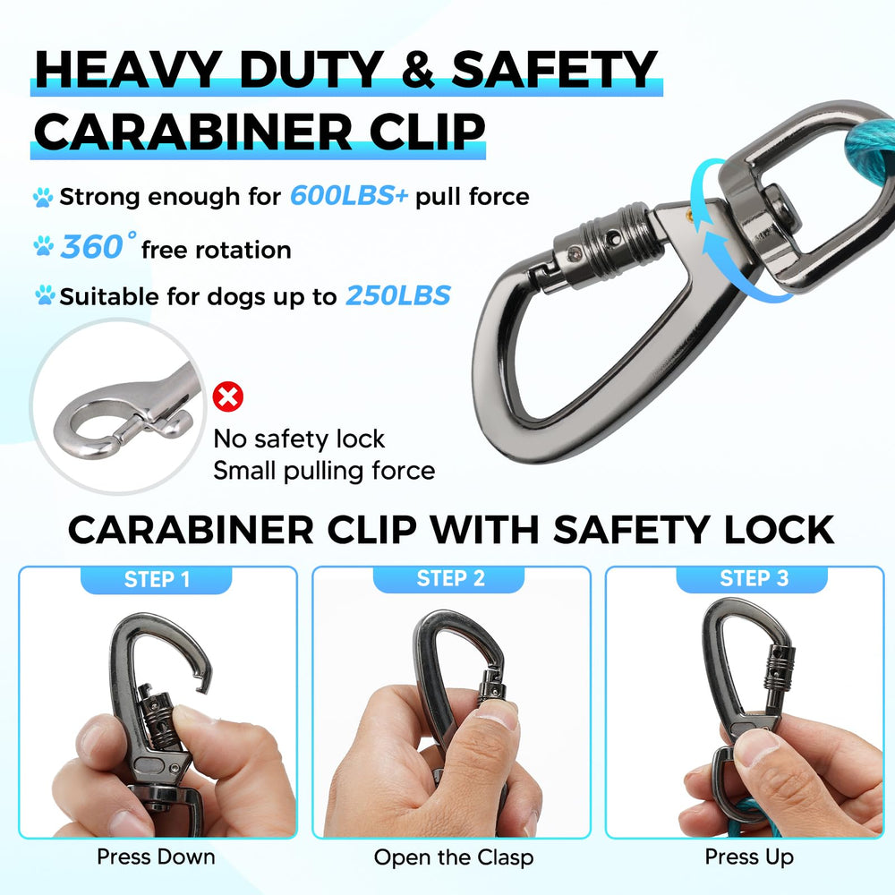 Duckygoo dog-runner heavy-duty cable close-up highlights chewer-resistant design