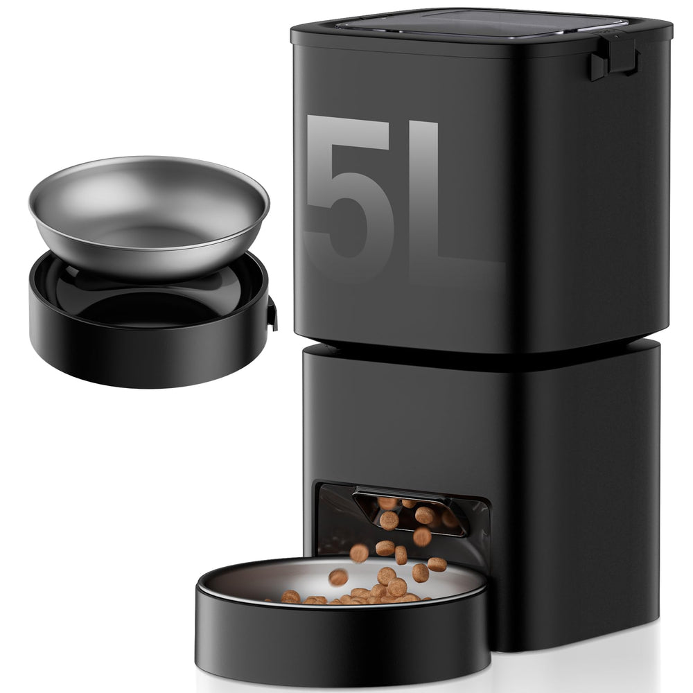 DUDUPET automatic-cat-feeder-5l-container keeps meals ready for busy days