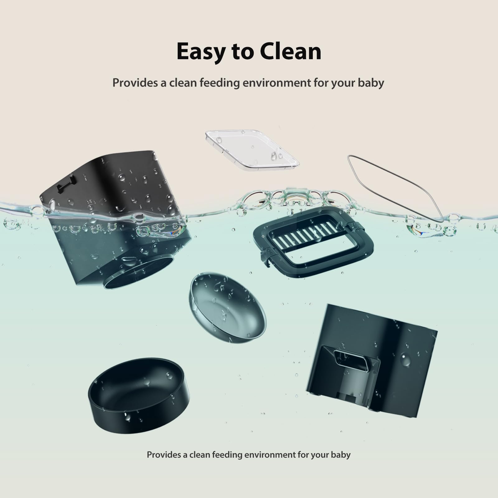 DUDUPET easy-clean disassembly lines show detachable parts for quick cleaning