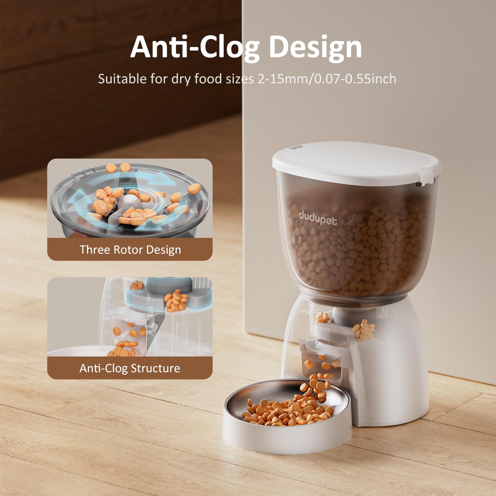 DUDUPET desiccant-compartment helps maintain crisp dryness and food quality between uses.