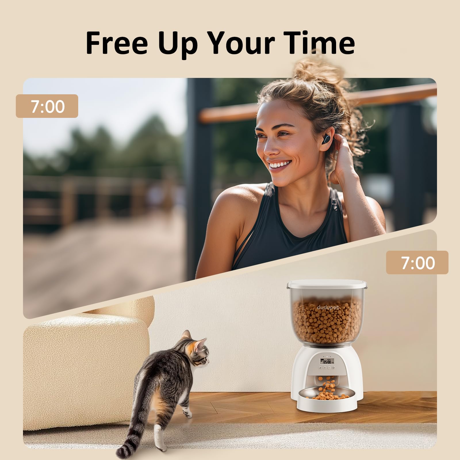 DUDUPET locking-lid prevents spills and keeps contents secure.