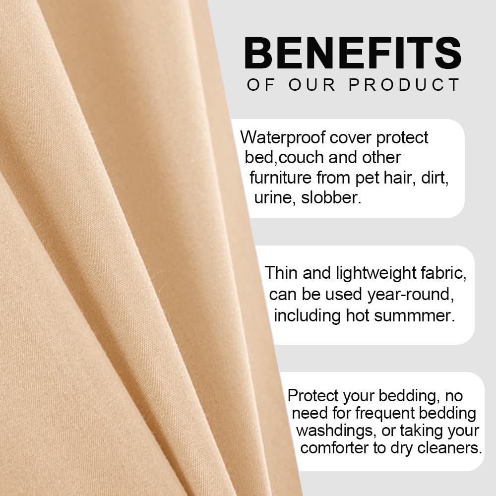 DUJUIKE waterproof bed cover folded for compact storage.