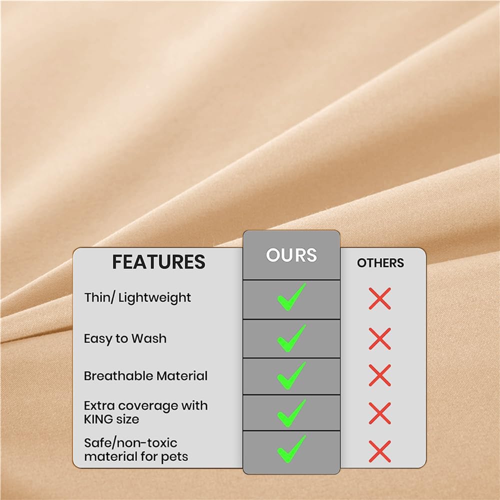 DUJUIKE waterproof bed cover with pet-hair resistant surface.