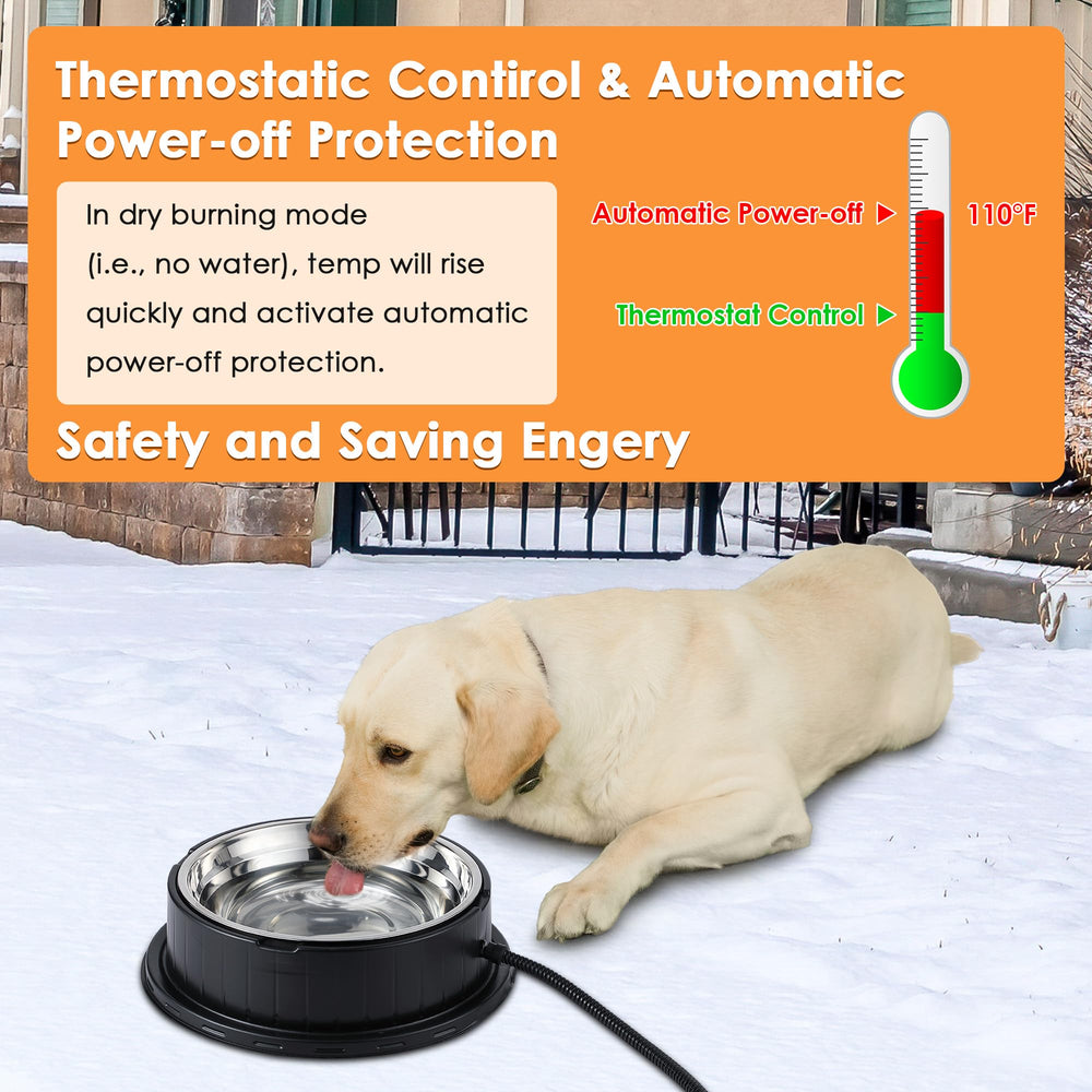 Dunkive 80oz capacity water bowl ensures ample hydration for large dogs