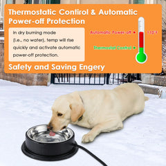 Dunkive 80oz capacity water bowl ensures ample hydration for large dogs