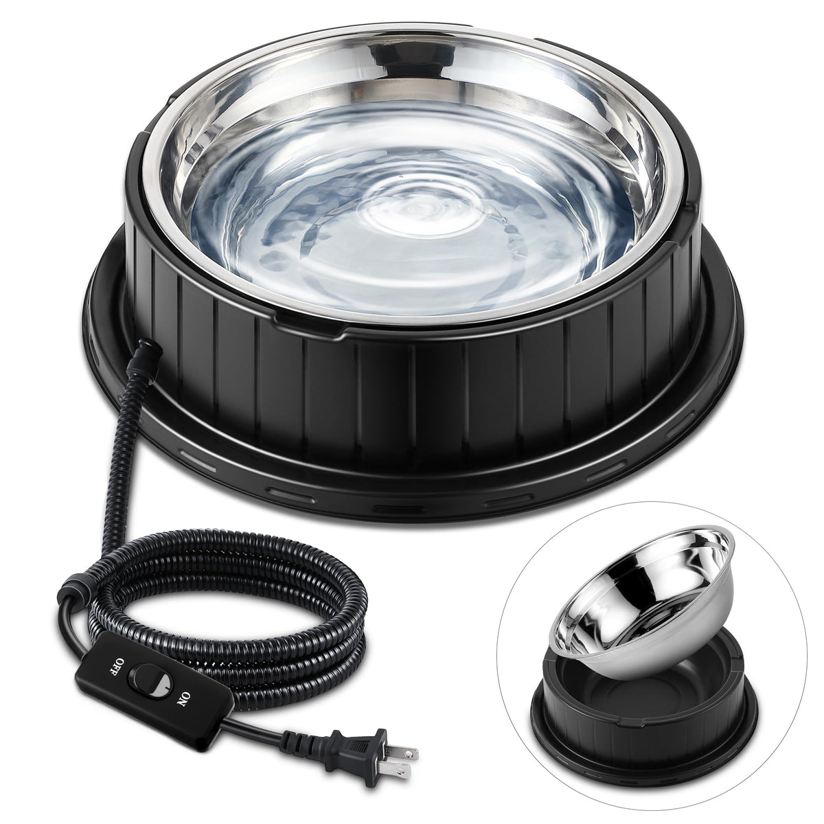 Dunkive heated water bowl in outdoor setup keeps pets hydrated in cold weather