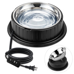 Dunkive heated water bowl in outdoor setup keeps pets hydrated in cold weather