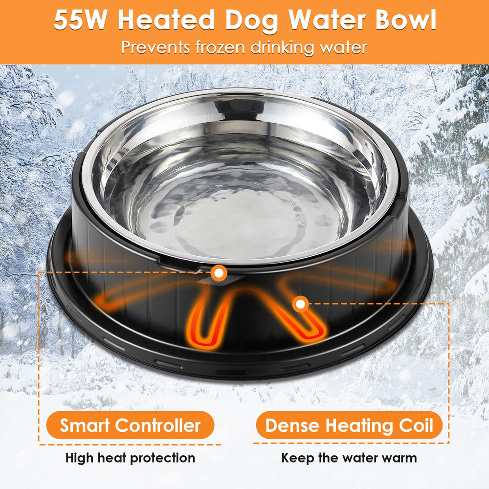 Dunkive thermostatic control bowl auto heats to steady temperature for safe drinking