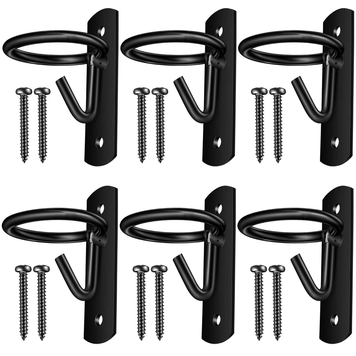 Dunzy six-pack bucket hooks for horses keep stalls organized and buckets secure.