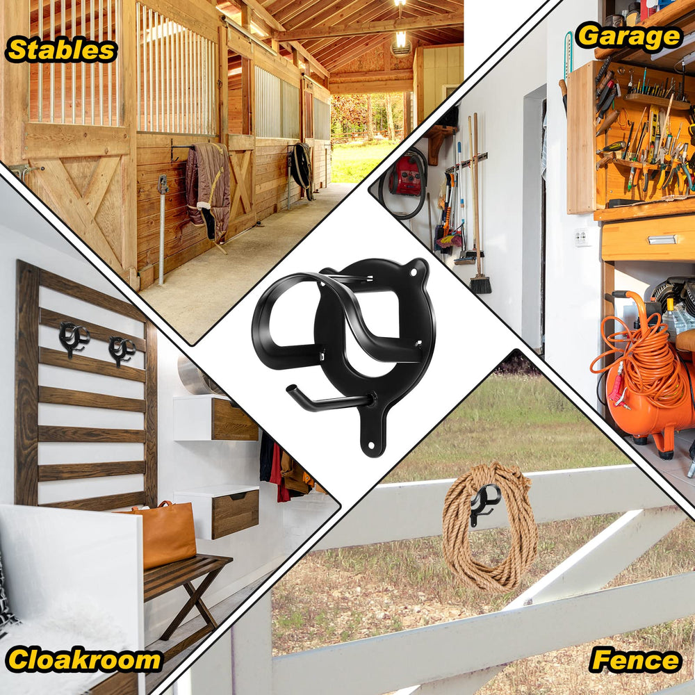 Dunzy wall-mount bridle rack in a barn or entryway for versatile storage