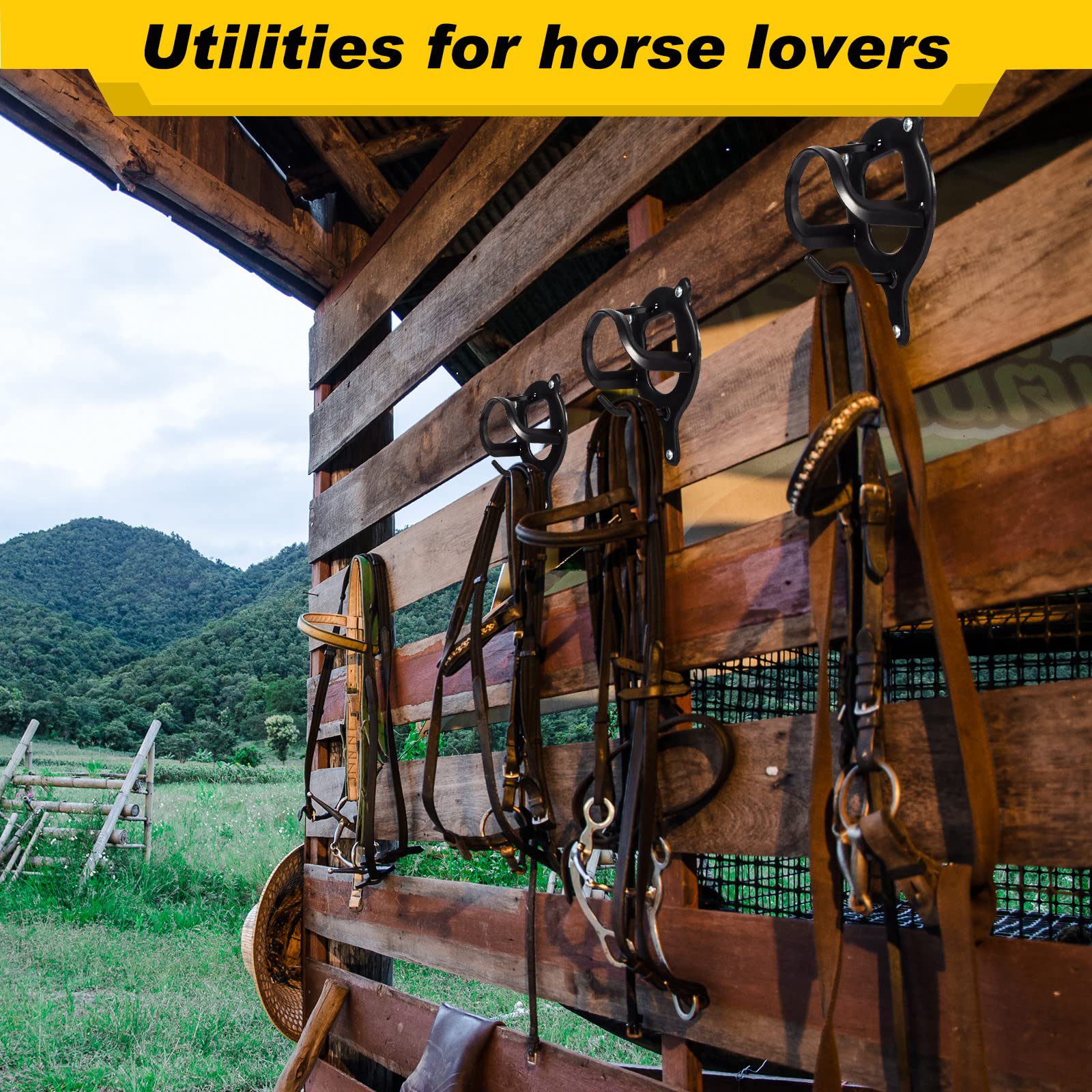 Dunzy horse tack storage on wall keeps reins and accessories neatly stored