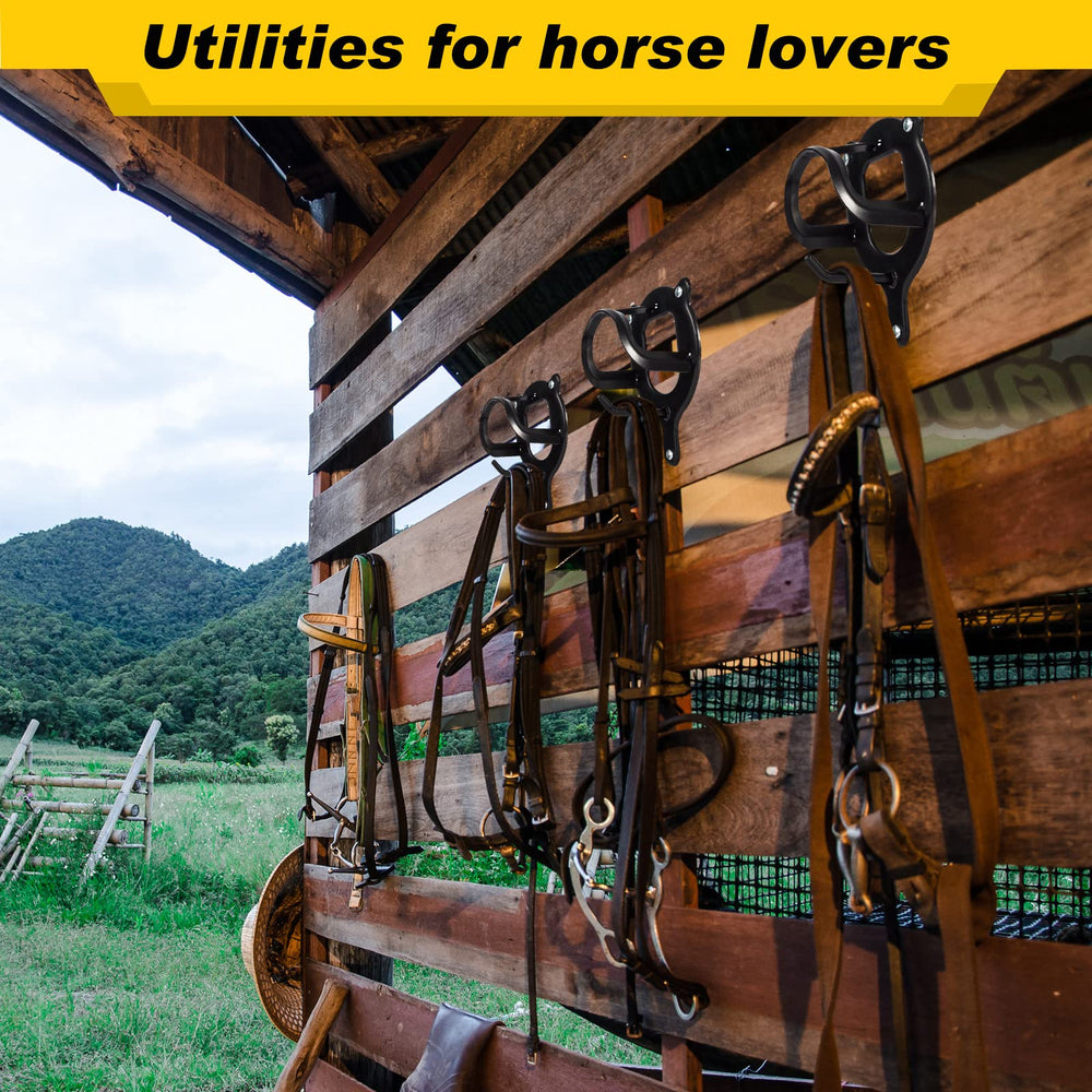Dunzy horse tack storage on wall keeps reins and accessories neatly stored