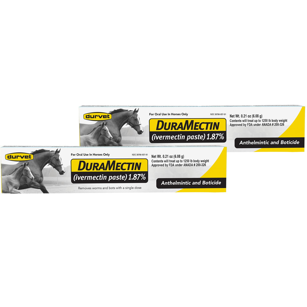 Duramectin bottle pour enables straightforward oral dosing for horses.