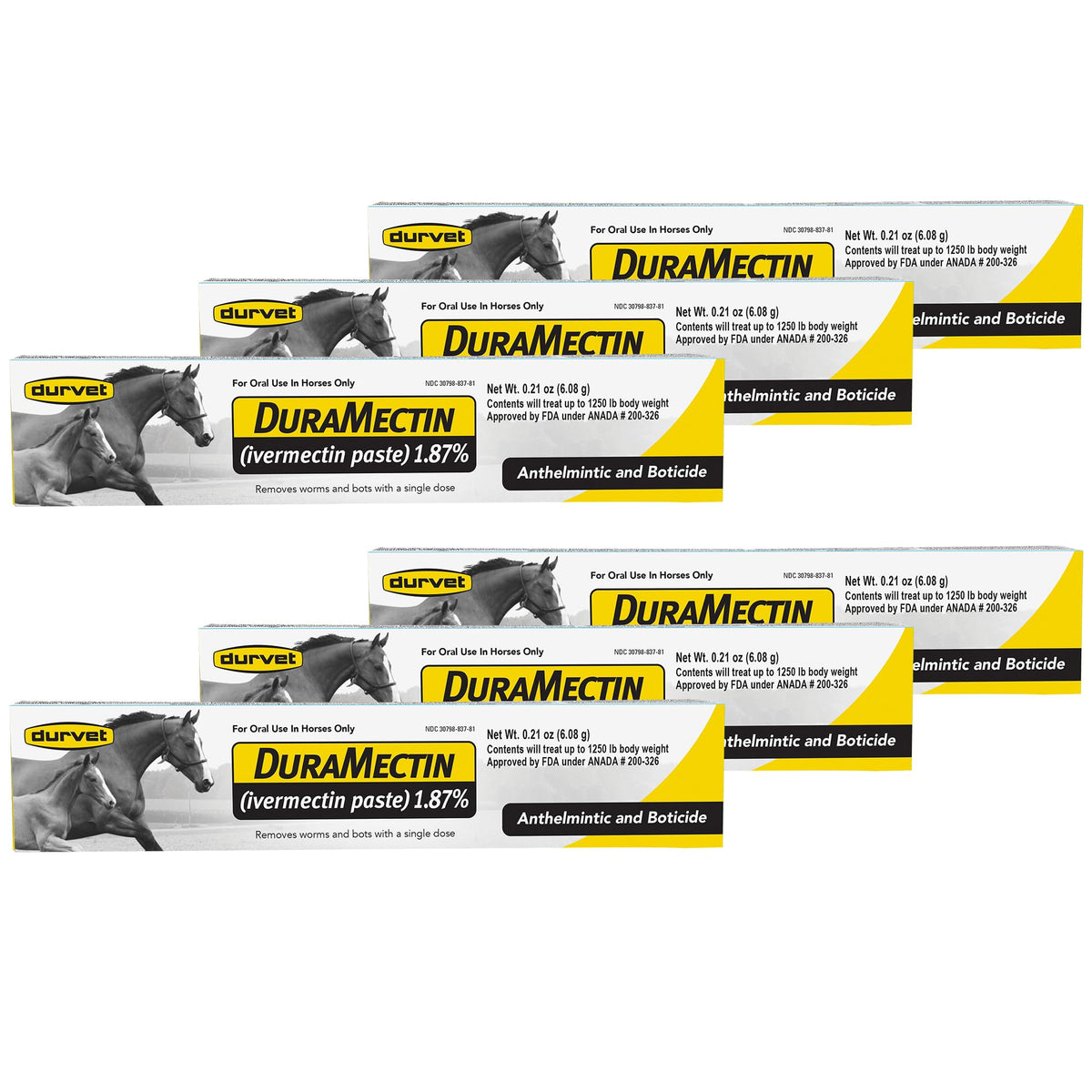 Duramectin paste bottle for simple oral deworming in horses.