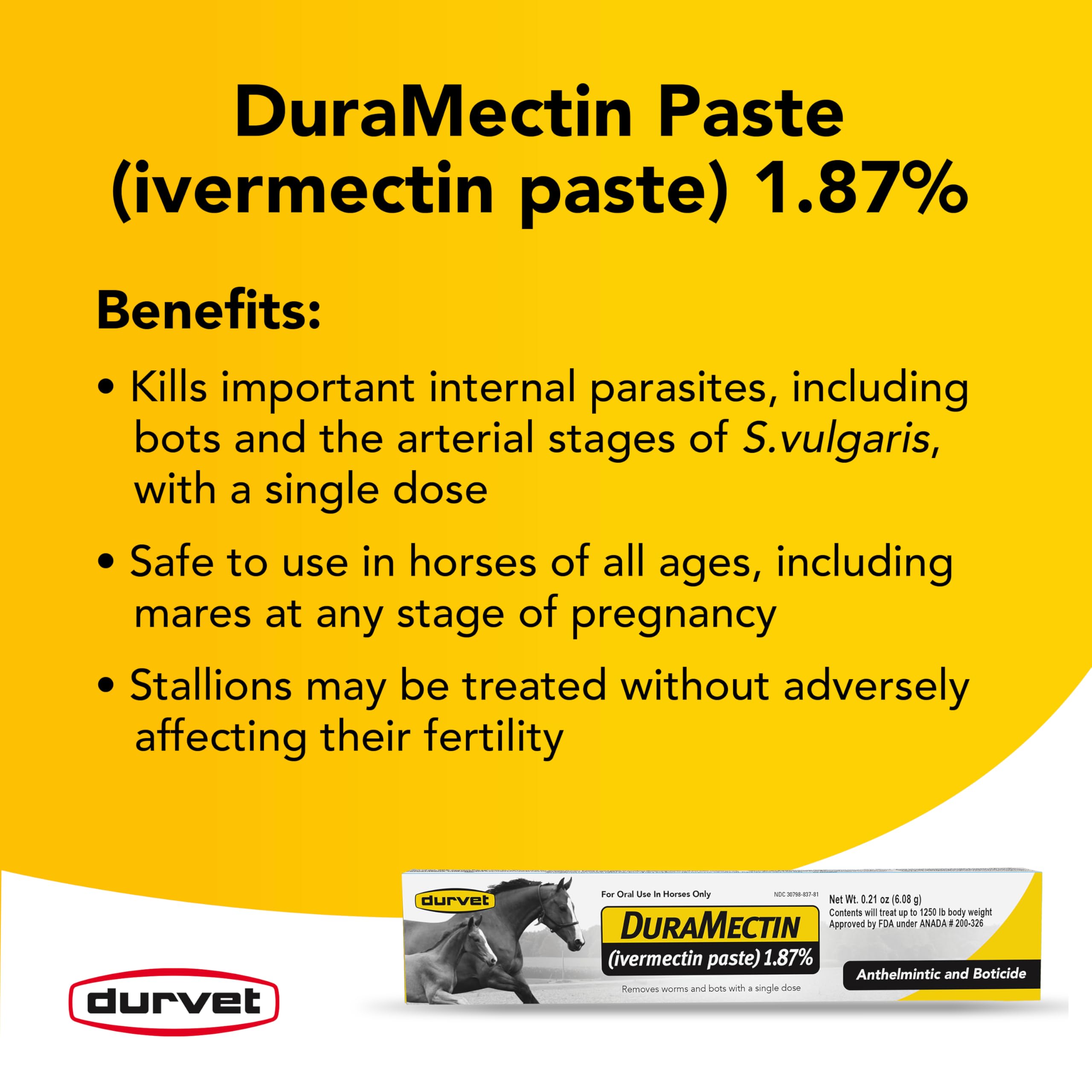 Duramectin paste syringe ready for precise dosing in horses.