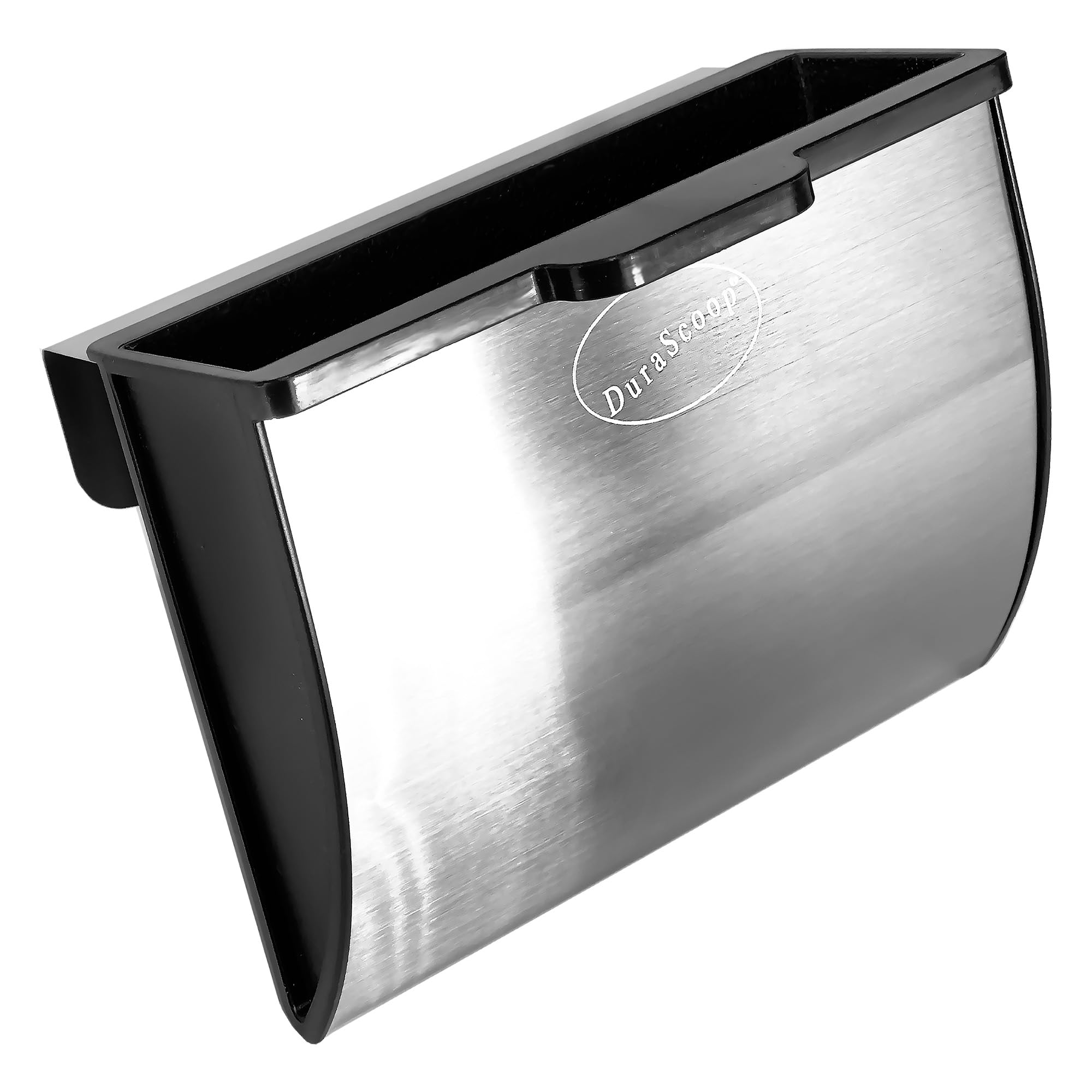 DuraScoop cat scoop caddy wall-mount demonstrates space-saving organization for litter areas.