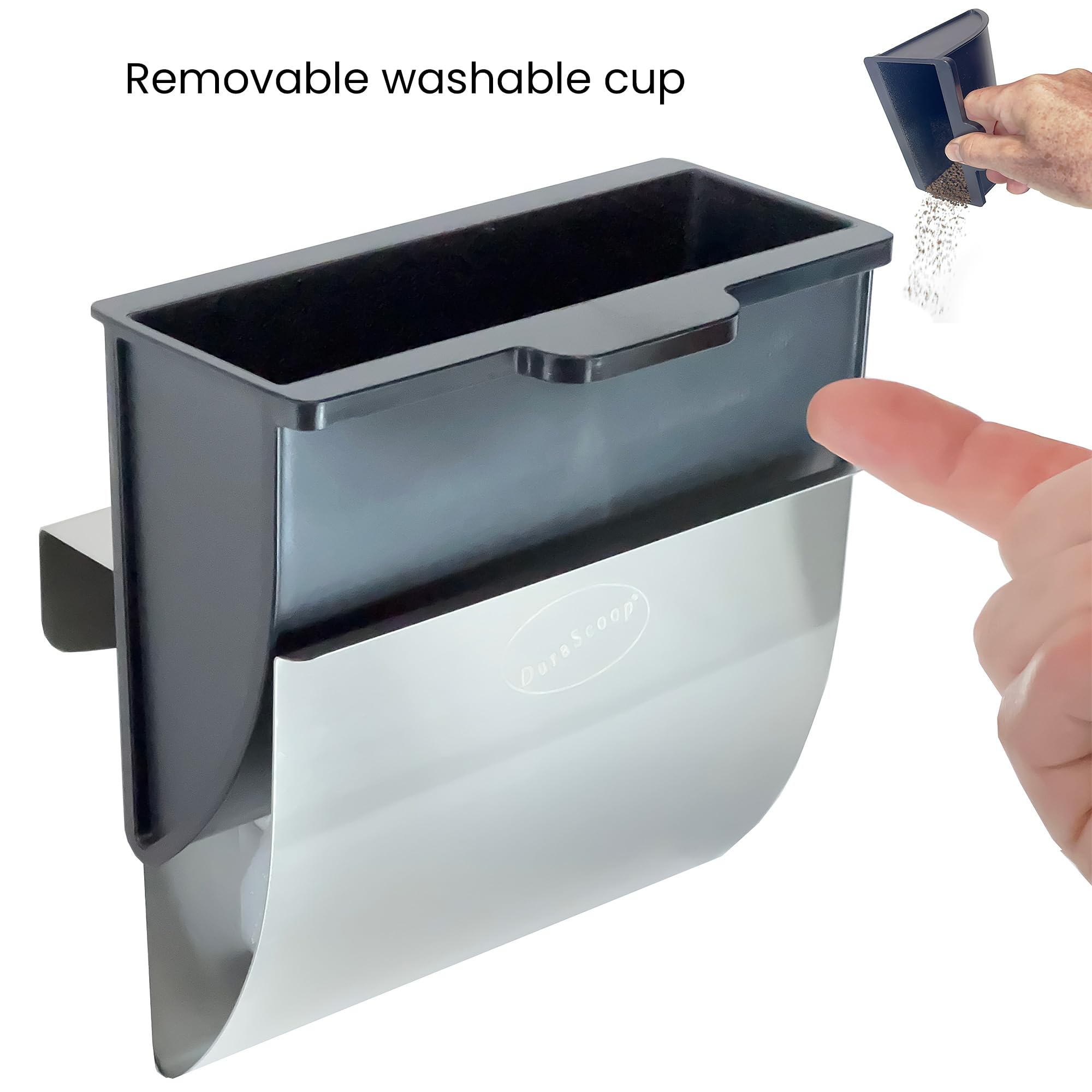 DuraScoop space-saving-litter-organization demonstrates clutter-free corners in small spaces.