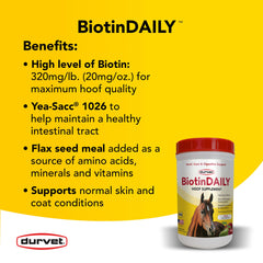 Durvet Biotin Daily Hoof Care apple flavored pellets for easy feeding