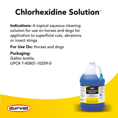 Durvet chlorhexidine 2% superficial cuts and abrasions usage demonstrates quick surface cleaning