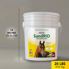 Durvet Sandrid Psyllium Pellets apple-flavor closeup highlights easy administration for horses.