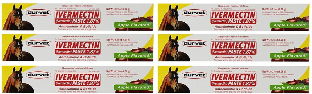 Durvet ivermectin paste apple-flavored syringe for easy deworming and stress-free administration