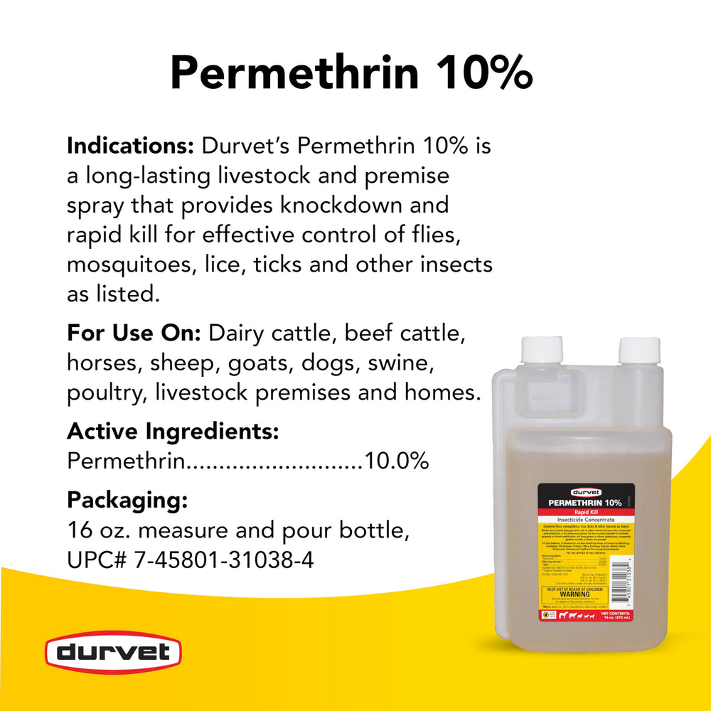 Durvet Permethrin EC 10% pour spout for easy dosing