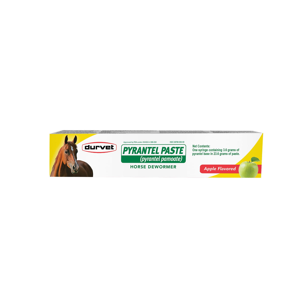 Durvet Pyrantel Paste Wormer for horses apple flavor single-dose administration image