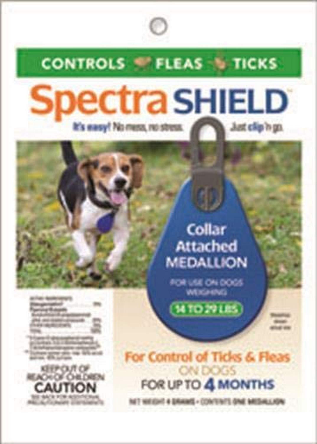 Durvet Spectra Shield collar medallion for small dogs offers extended flea and tick control.