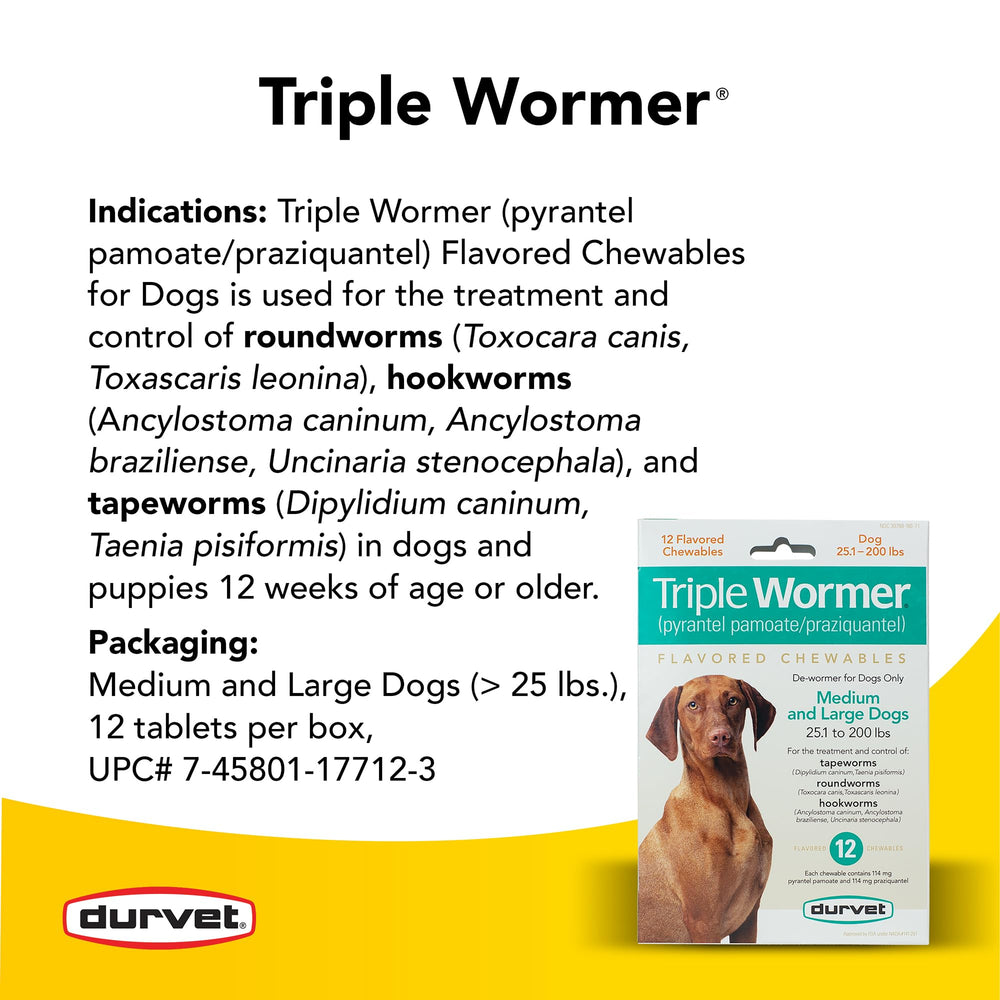 Durvet Triple Wormer packaging image showing a ready-to-use 12-pack.