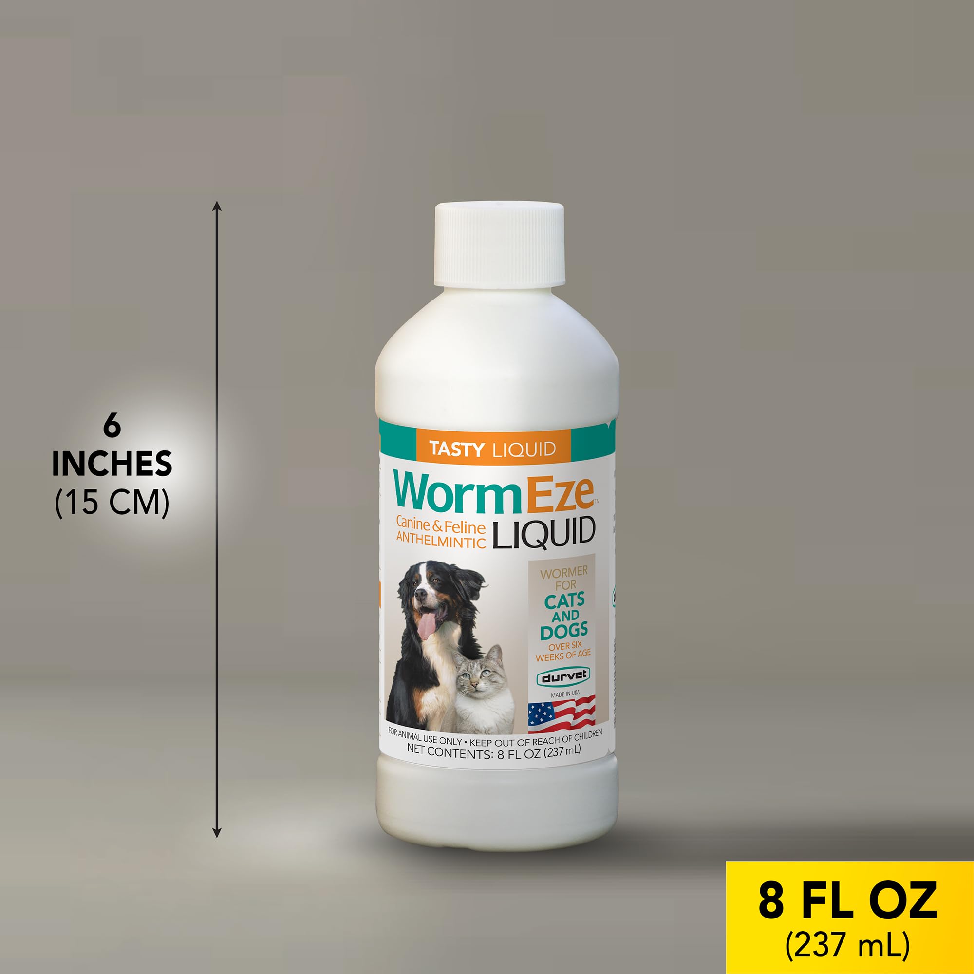 Durvet WormEze etiqueta clara para añadir al agua o comida.