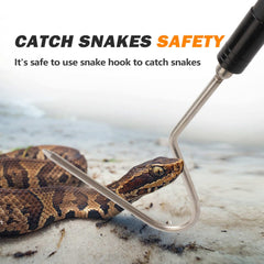 Dutypro carbon snake hook with polished finish supports controlled movement of reptiles.