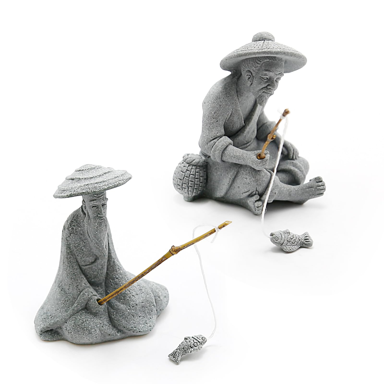DUZFOREI: figura de pescador miniatura, resistente para ambientes marinos.