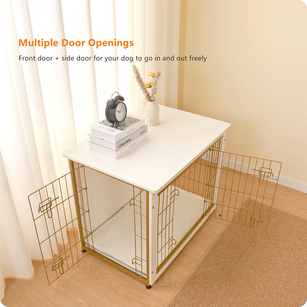Dwanton adjustable feet stabilize the crate on uneven floors.