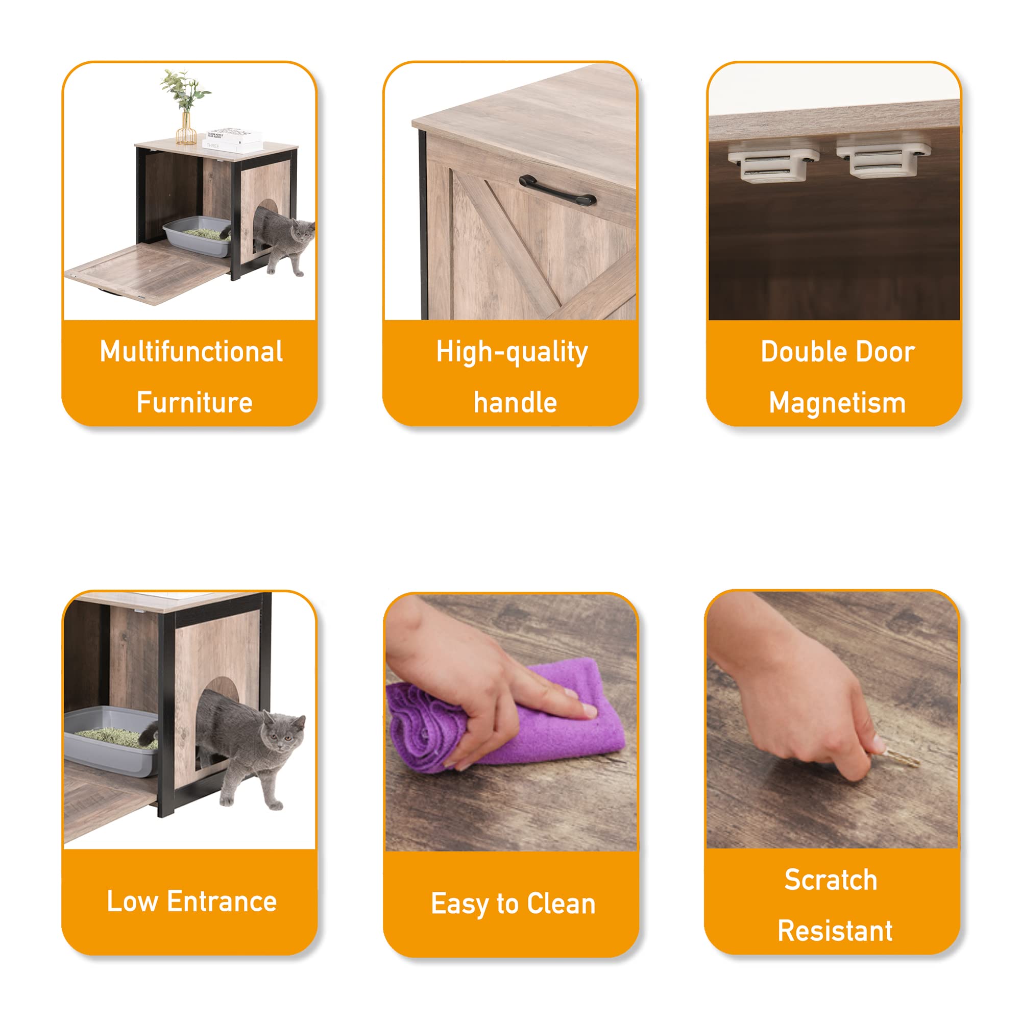 Dwanton cat litter box furniture assembly instruction-friendly design for quick setup.