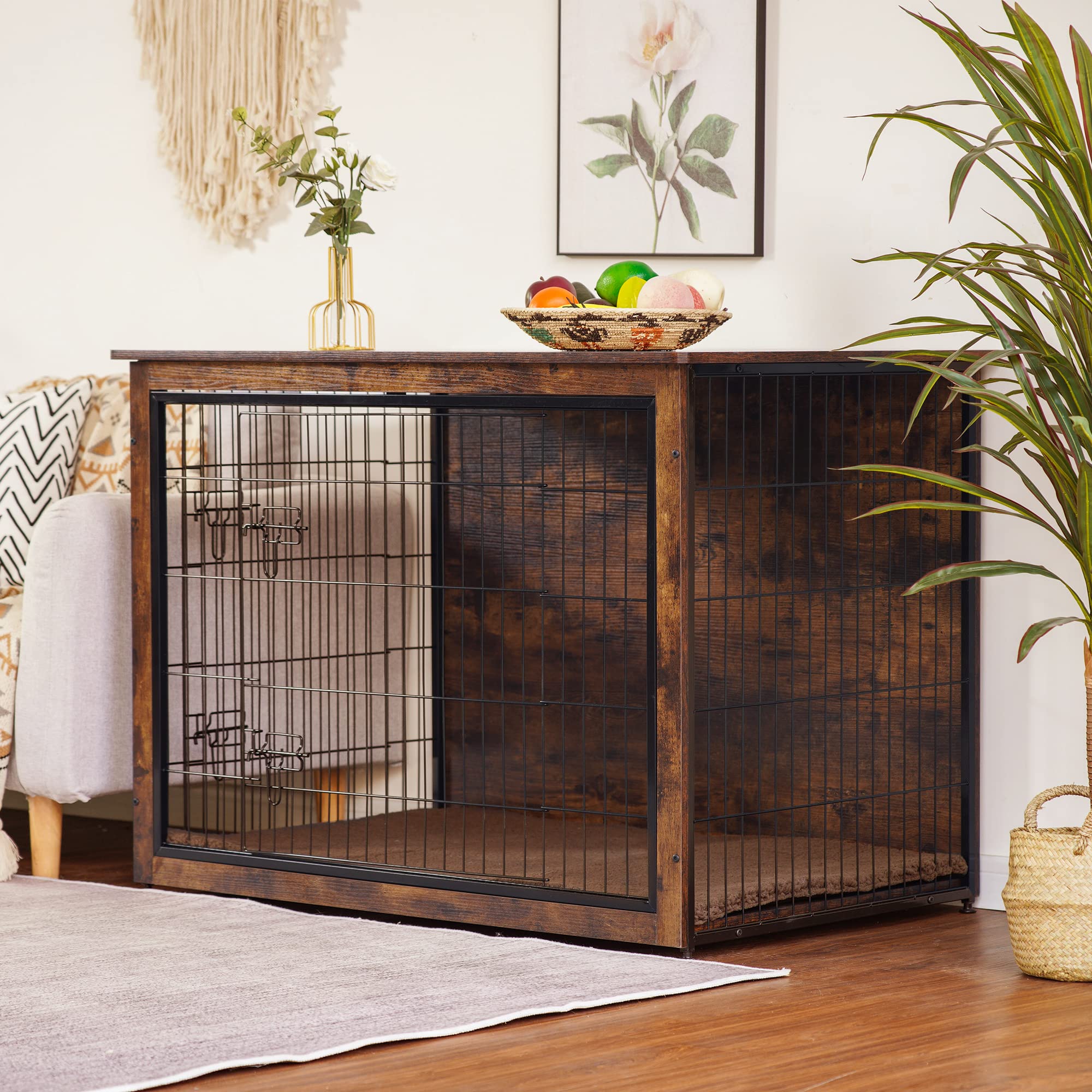 Dwanton dog crate adjustable feet shows stability on uneven floors for safe placement