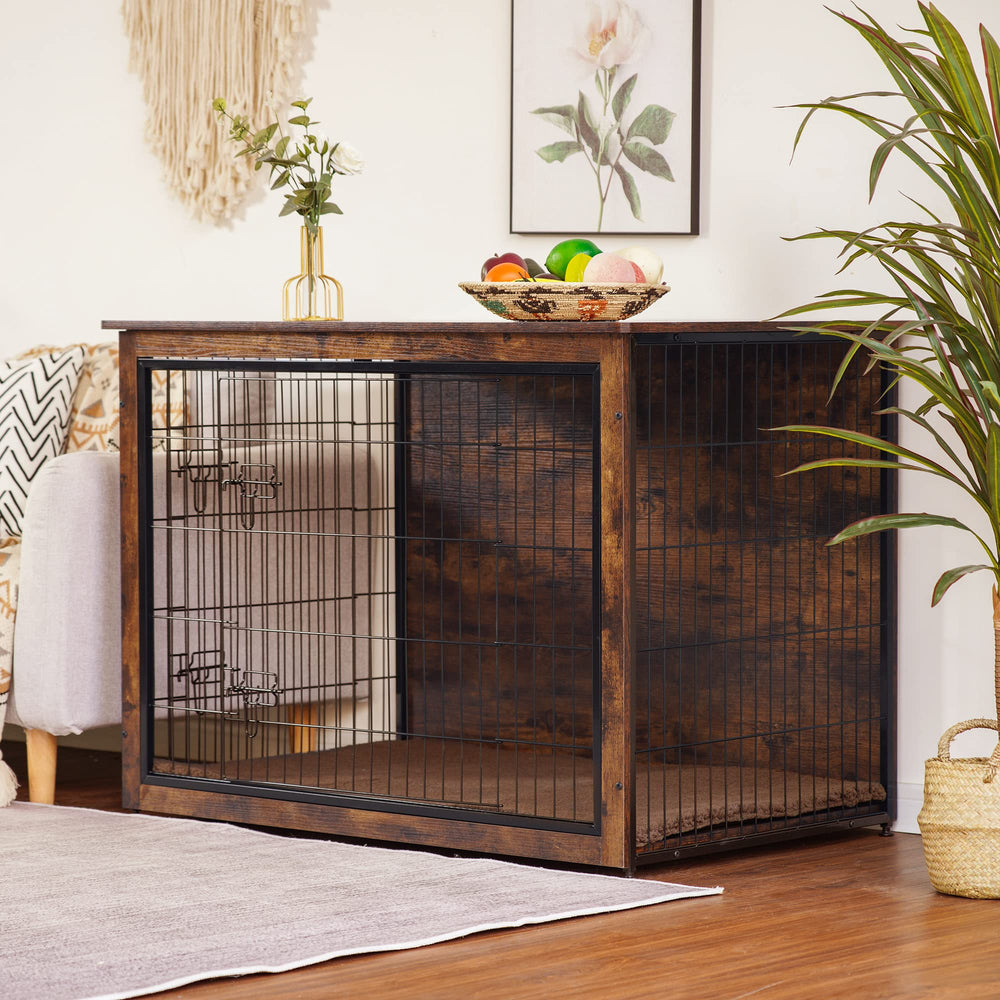 Dwanton dog crate adjustable feet shows stability on uneven floors for safe placement
