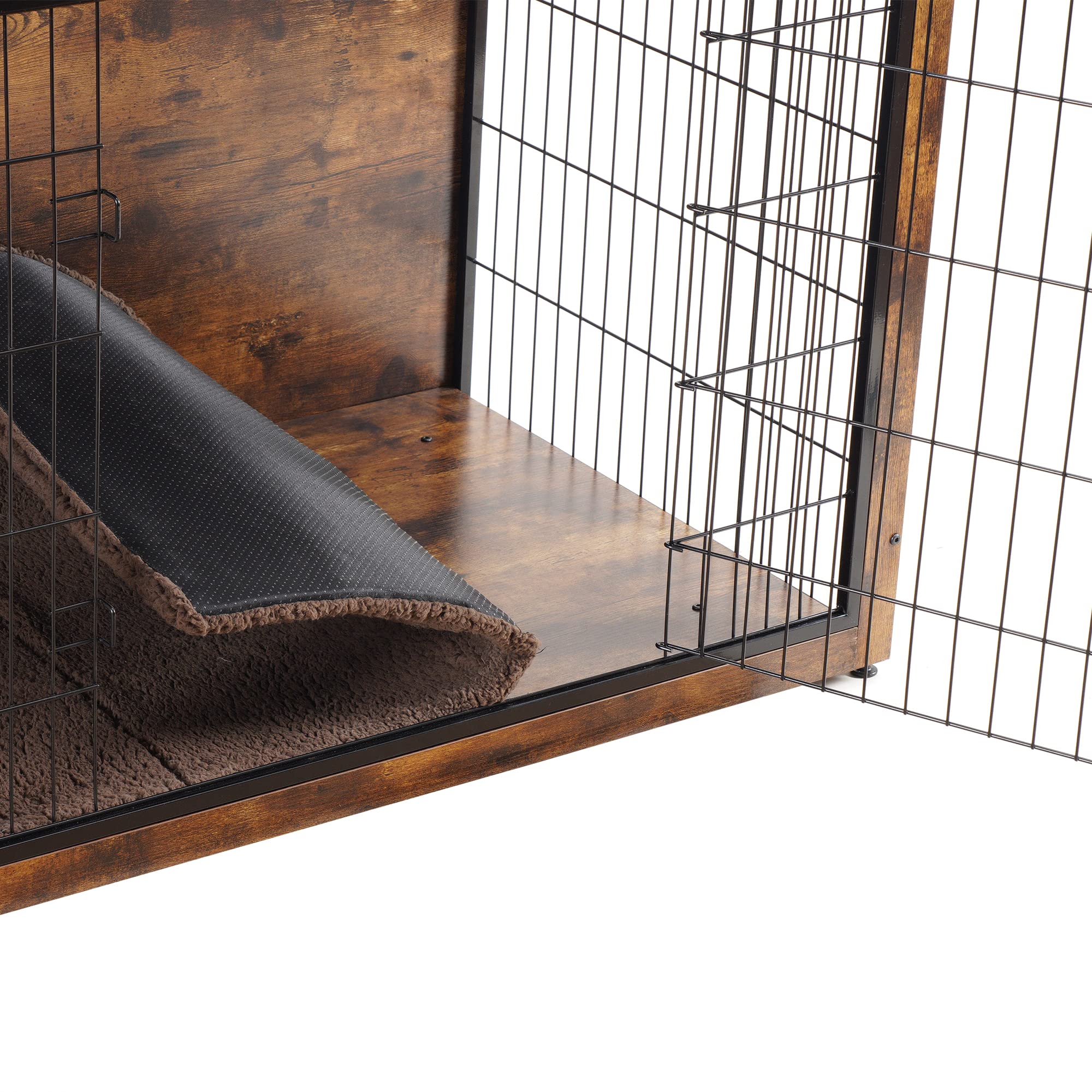 Dwanton dog crate cushion inside demonstrates cozy sleep space for canine comfort