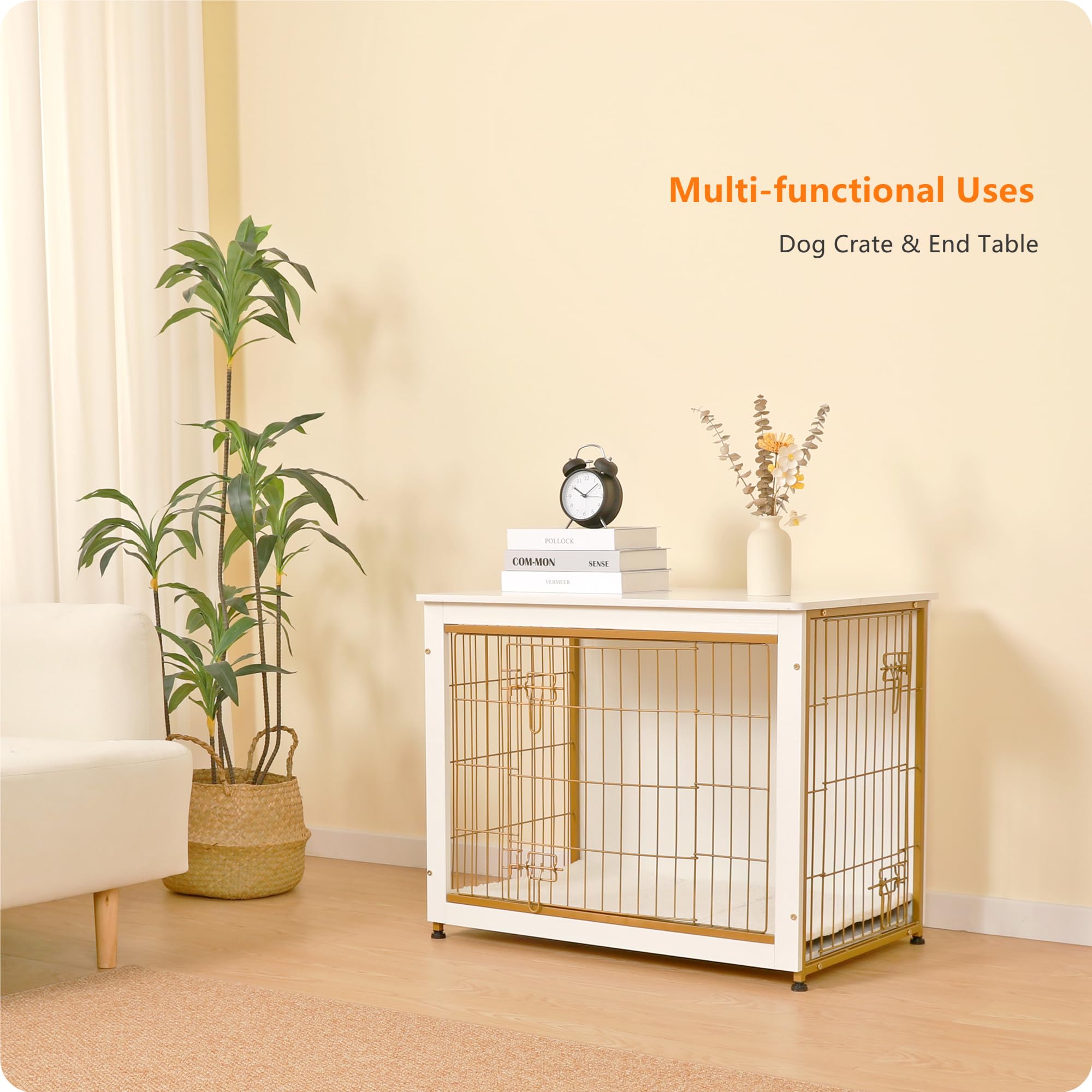 Dwanton dog crate interior shows cushion for comfortable naps and better rest.