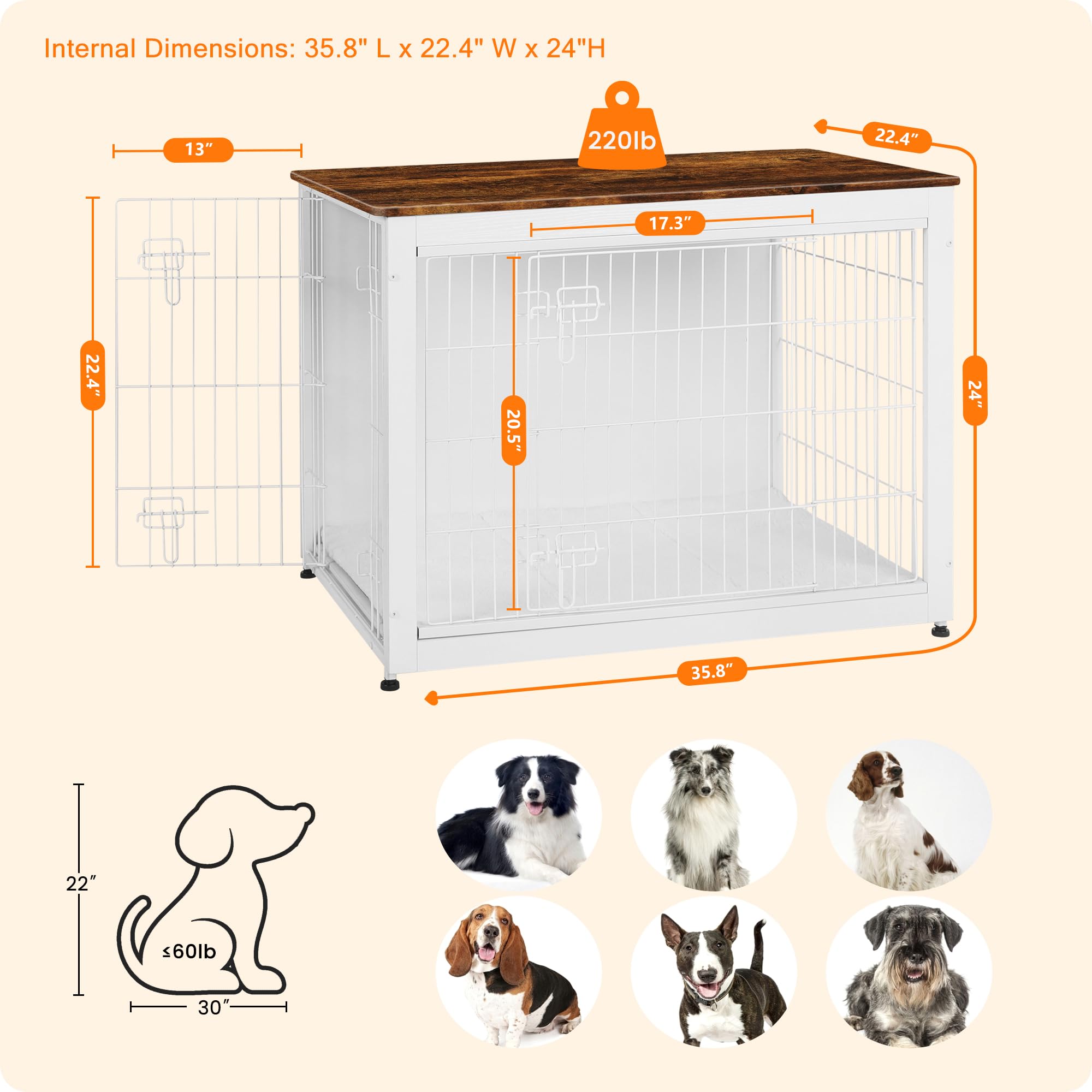 Dwanton dog crate cushion interior offers comfortable sleep space