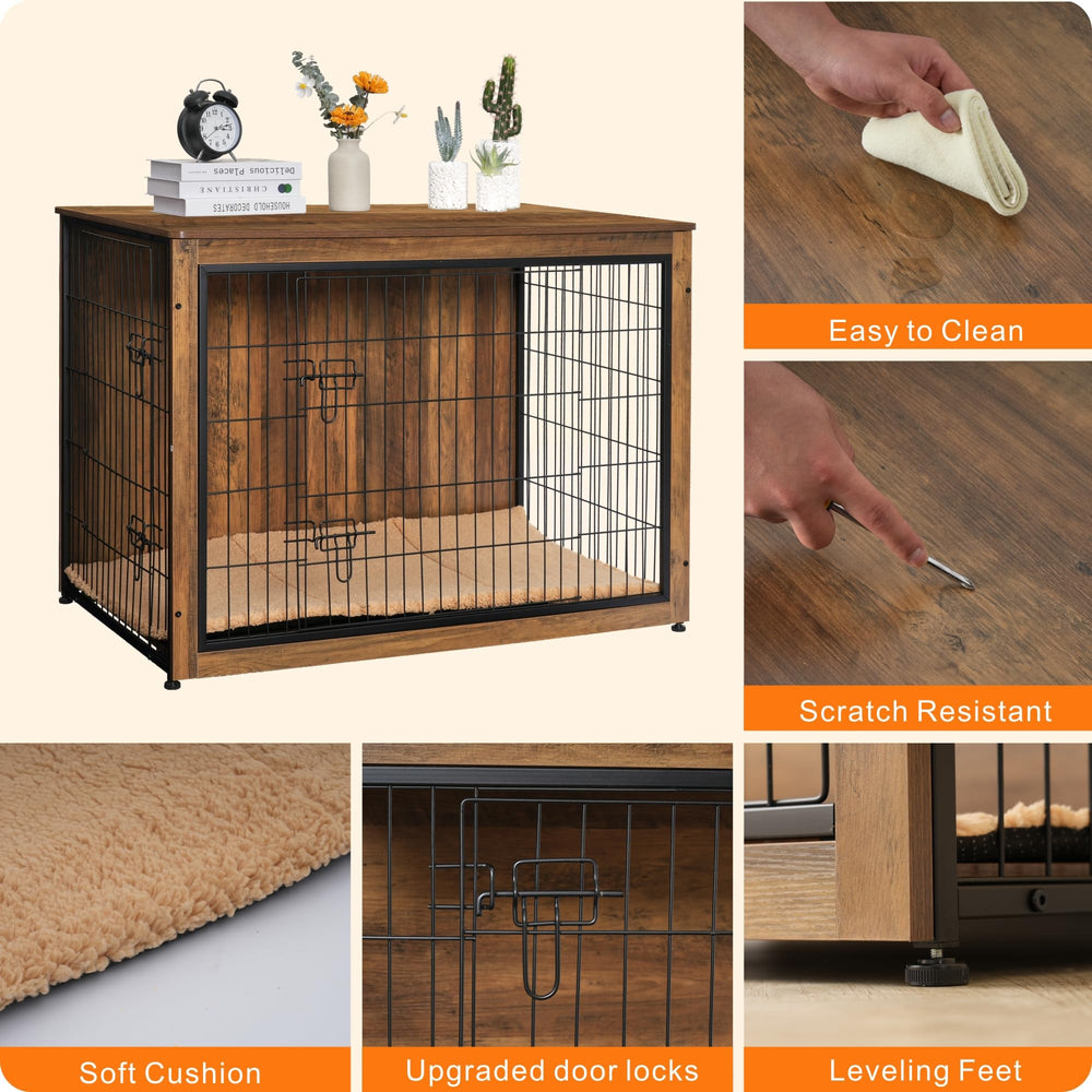 Dwanton crate cushion included provides warm, comfortable sleep space.