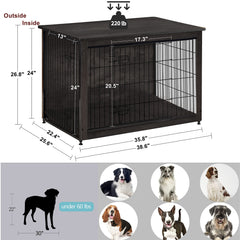 DWANTON Dog Crate Cushion interior view with safe wooden base for paw safety.