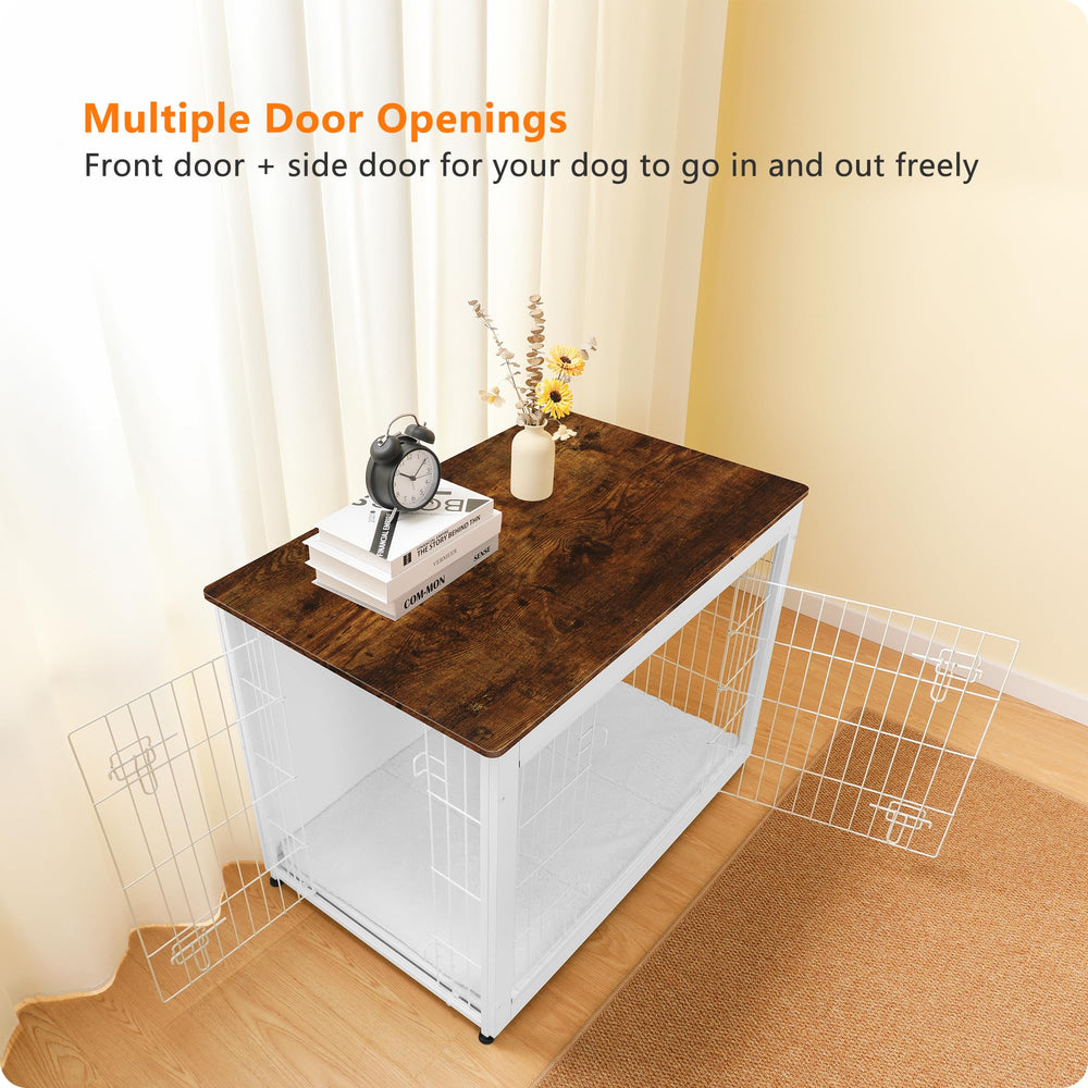 Dwanton dog crate double-doors provide easy access for pets and owners