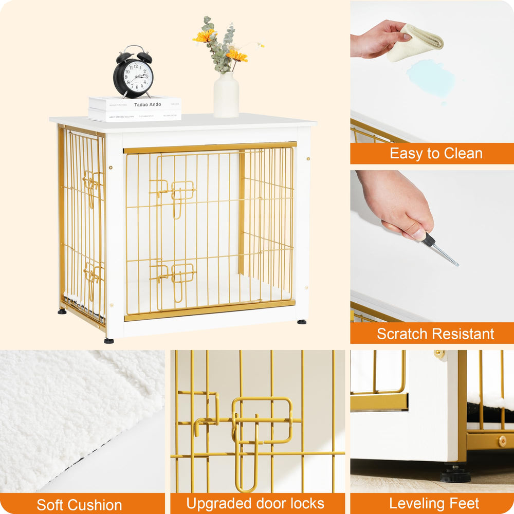 Dwanton dog crate furniture adjustable feet keeps the unit stable on uneven floors