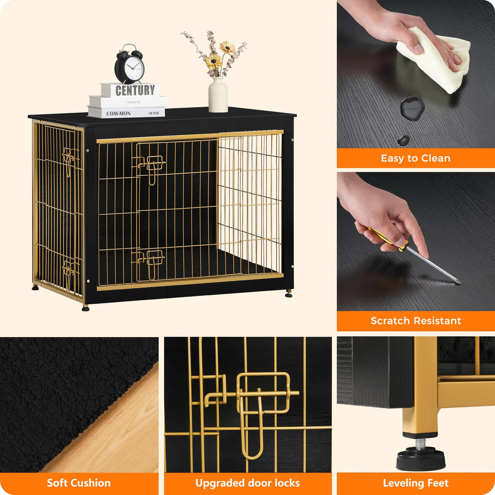 Dwanton black-gold finish adds chic style to living spaces